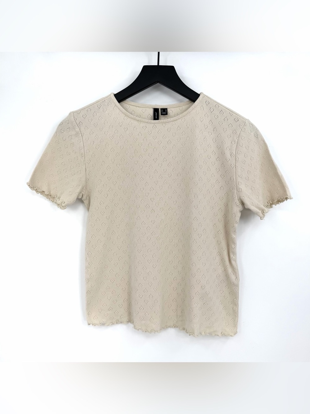 VERO MODA Katy Cropped Short Sleeve Night Shirt Cream M